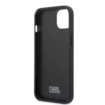 Handyschutzhülle Karl Lagerfeld KLHCP13MPMNIKBK für Apple iPhone 13 6.1" Hardcase schwarz/schwarz Monogram Ikonik Patch