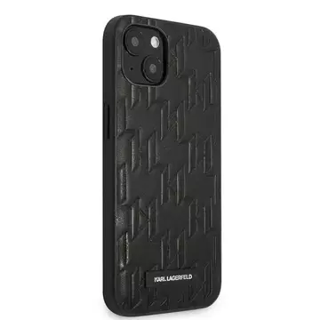 Handyschutzhülle Karl Lagerfeld KLHCP13SMNMP1K für Apple iPhone 13 Mini 5.4" Hardcase schwarz/schwarz Monogram Plaque