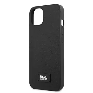 Handyschutzhülle Karl Lagerfeld KLHCP13SSFMP2K für Apple iPhone 13 Mini 5.4" Hardcase schwarz/schwarz Saffiano Plaque