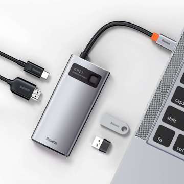 Hub 4w1 Baseus Metal Gleam Series, USB-C für USB 3.0 USB 2.0 HDMI USB-C PD