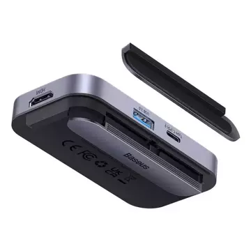 Hub 6in1 Baseus PadJoy-Serie USB-C für USB 3.0 HDMI USB-C PD-Buchse 3,5 mm SD/TF (szary)