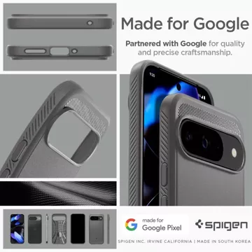 Hülle Spigen Rugged Armor für Google Pixel 9/9 Pro Marble Grey