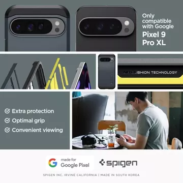 Hülle Spigen Tough Armor für Google Pixel 9 Pro XL Metal Slate