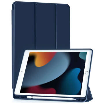 Hülle für Apple iPad 10.2 9 Gen 8/7 2021/2020/2019 Smart Pencil Case Alogy TPU Tablet Cover Marineblaues Glas