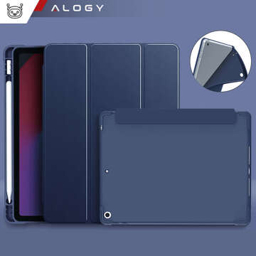 Hülle für Apple iPad 10.2 9 Gen 8/7 2021/2020/2019 Smart Pencil Case Alogy TPU Tablet Cover Marineblaues Glas