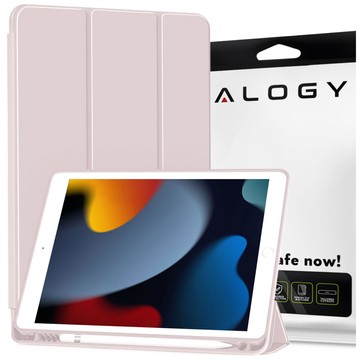 Hülle für Apple iPad 10.2 9 Gen 8/7 2021/2020/2019 Smart Pencil Case Alogy TPU Tablet Cover Pink