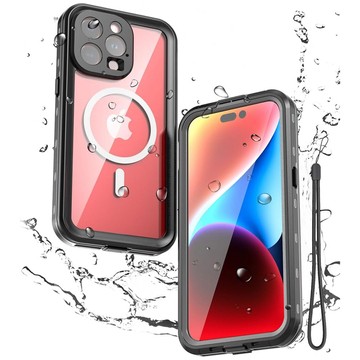 Hülle für Apple iPhone 15 Pro Armored 360 Hülle für Mag Safe wasserdicht Armor IP68 Alogy schwarz