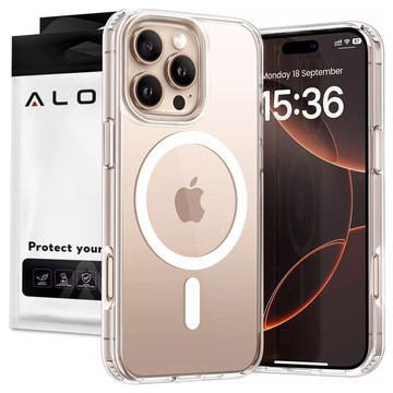 Hülle für Apple iPhone 16 Pro Max Alogy Anti-Shock Hybrid Case für MagSafe Transparent