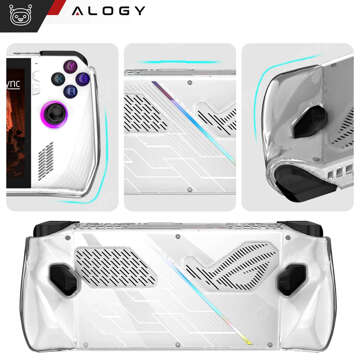 Hülle für Asus Rog Ally Clear Case Konsole, Gehäusedeckel, Silikon, Alogy Overlay, transparent