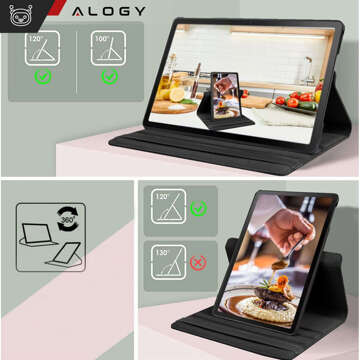 Hülle für Lenovo Tab M10 Plus 10.6 2022 3gen 3gen TB128XU TB125FU Hülle 360 ​​​​Drehbar Alogy Schwarz