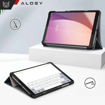 Hülle für Lenovo Tab M8 4gen TB300XU TB300FU Book Cover Case Gehäuse Case Alogy Schwarz Glas