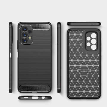 Hülle für Samsung Galaxy A23 5G Alogy Rugged Armor TPU Carbon Black Glashülle