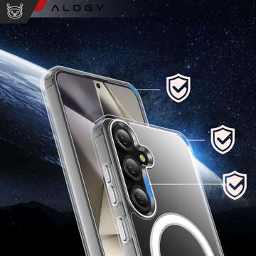 Hülle für Samsung Galaxy S23 FE Plus Mag Safe Hybrid Case Rückseite Gehäuseabdeckung Anti-Shock Clear Alogy Transparentes Glas