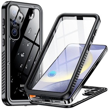 Hülle für Samsung Galaxy S24 Plus Gepanzerte wasserdichte IP68 360 Armor Case mit integriertem Glas Alogy schwarz