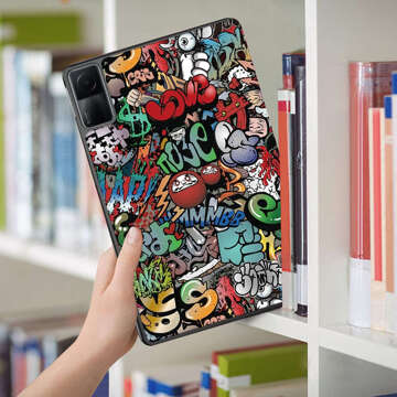 Hülle für Xiaomi Redmi Pad SE 2023 11" Smart Case Cover mit Klappe. Graffiti-Hülle und Cover