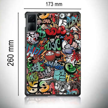 Hülle für Xiaomi Redmi Pad SE 2023 11" Smart Case Cover mit Klappe. Graffiti-Hülle und Cover