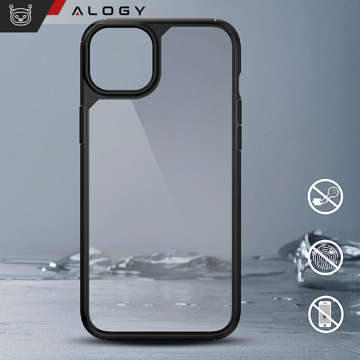 Hülle für iPhone 14 Plus 4er-Set Brille 5in1 gepanzert 360 Alogy Hybrid 2x Bildschirmglas 2x Linse schwarz-transparent