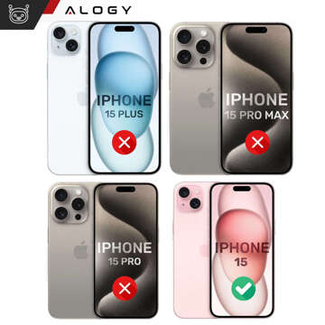 Hülle für iPhone 15 Gehäuse Case Silikon Transparent Kameraschutz Objektivschutz Alogy Slim Glass