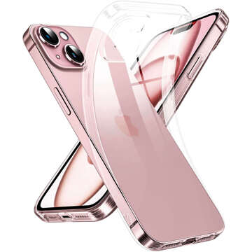 Hülle für iPhone 15 Plus Gehäuse Case Silikon Transparent Kameraschutz Linsenschutz Alogy Slim Glass