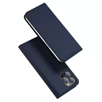 Hülle für iPhone 15 Pro Max, Cover mit Klappe und Brieftasche Dux Ducis Skin Pro - blau
