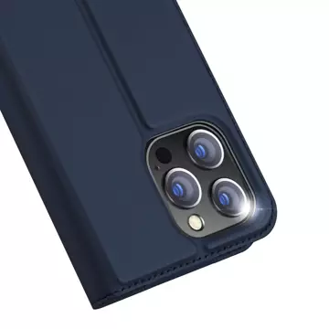 Hülle für iPhone 15 Pro Max, Cover mit Klappe und Brieftasche Dux Ducis Skin Pro - blau