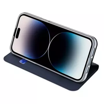 Hülle für iPhone 15 Pro Max, Cover mit Klappe und Brieftasche Dux Ducis Skin Pro - blau