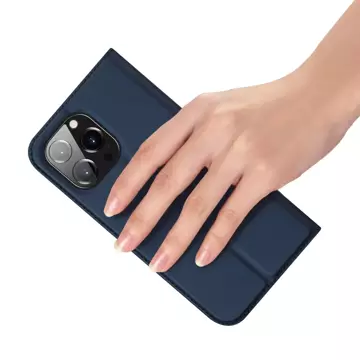 Hülle für iPhone 15 Pro Max, Cover mit Klappe und Brieftasche Dux Ducis Skin Pro - blau