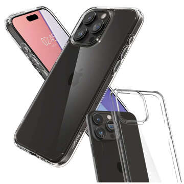 Hülle für iPhone 15 Pro Max Spigen Ultra Hybrid Case, Rückseite, kristallklares Glas