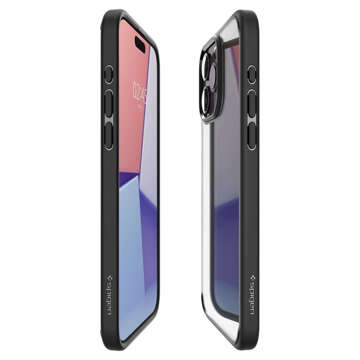 Hülle für iPhone 15 Pro Max Spigen Ultra Hybrid Case, Rückseite, mattschwarzes Glas