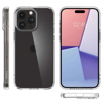 Hülle für iPhone 15 Pro Max Spigen Ultra Hybrid Case, kristallklare Rückseite