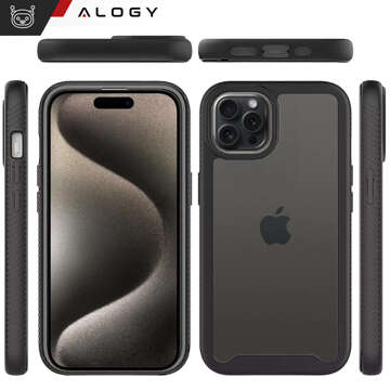 Hülle für iPhone 15 Pro Panzerhülle Hydrogelfolie Case Defense 360 ​​​​Pro Alogy schwarz