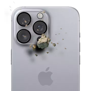 Hybrid-Kameraglas für Apple iPhone 16 Pro / 16 Pro Max Objektivschutz 3mk Lens Pro Full Cover Gepanzerter Kameraschutz