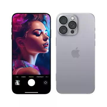 Hybrid-Kameraglas für Apple iPhone 16 Pro / 16 Pro Max Objektivschutz 3mk Lens Pro Full Cover Gepanzerter Kameraschutz