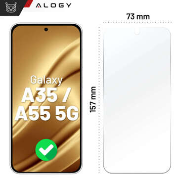 Hybridglas für Samsung Galaxy A35 / A55 5G Displayschutzfolie Alogy Flexi Glass 9H Hüllenfreundlicher flacher Displayschutz