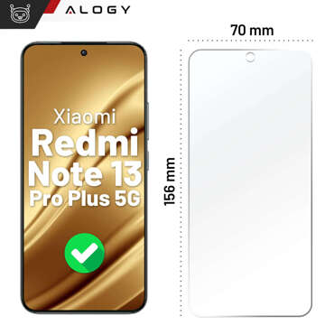 Hybridglas für Xiaomi Redmi Note 13 Pro Plus 5G Bildschirmabdeckung Alogy Flexi Glass 9H Hüllenfreundliche Flachbildschirmabdeckung