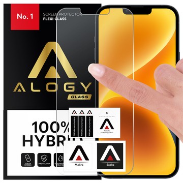 Hybridglas für den Bildschirm des Apple iPhone 14 Alogy Flexi Glass 9H Case Friendly Flachbildschirm