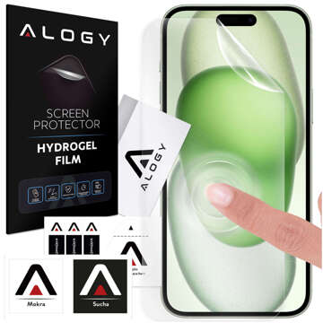 Hydrogelfolie für iPhone 15 Plus, schützender Handy-Displayschutz Alogy Hydrogelfolie