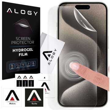 Hydrogelfolie für iPhone 15 Pro, schützender Handy-Displayschutz Alogy Hydrogelfolie