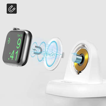 Induktives Ladegerät für Apple Watch Qi Wireless Charger Stand White