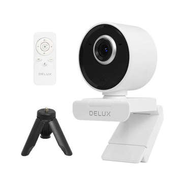 Intelligente Webcam mit Tracking und eingebautem Mikrofon Delux DC07 (weiß) 2MP 1920x1080p