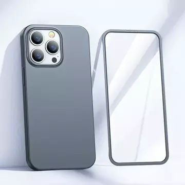 Joyroom 360 Full Case Cover für iPhone 13 Pro Back &amp; Front Cover Tempered Glass Grey (JR-BP935 tranish)