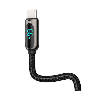 Kabel 2m Baseus Display Fast Charging USB-A bis USB-C 66W 2m Czarny