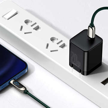 Kabel 2m Baseus Display PD 20W USB-C Typ C für Lightning für iPhone Zielony