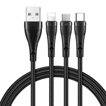 Kabel 3w1 USB zu USB-C / Lightning / Micro USB, Mcdodo CA-6960, 1.2m (schwarz)