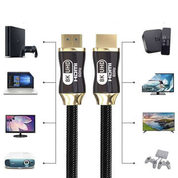 Kabel HDMI-HDMI 2.1 8K 60Hz 4K 120Hz Kabel zur Übertragung von Bild und Ton Premium HQ 3m