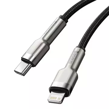 Kabel USB-C für Lightning Baseus Cafule, PD, 20W, 0,25m (schwarz)