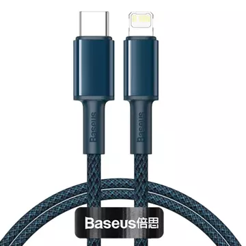 Kabel USB-C für Lightning Baseus High Density Braided, 20W, 5A, PD, 2m (niebieski)