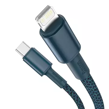 Kabel USB-C für Lightning Baseus High Density Braided, 20W, 5A, PD, 2m (niebieski)