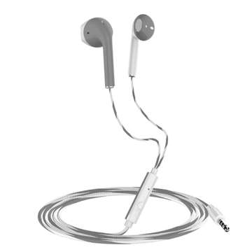 Kabelgebundene Alogy-Ohrhörer mit Mikrofon mit 3,5-mm-Miniklinkenstecker Grau und Weiß