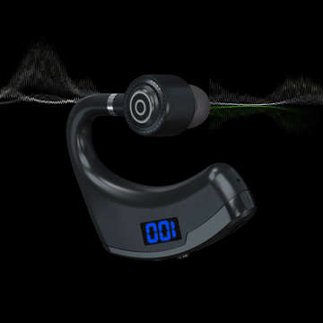 Kabelloses Headset für Bluetooth 4.0-Anrufe, Auto-Headset mit Display V8 Schwarz